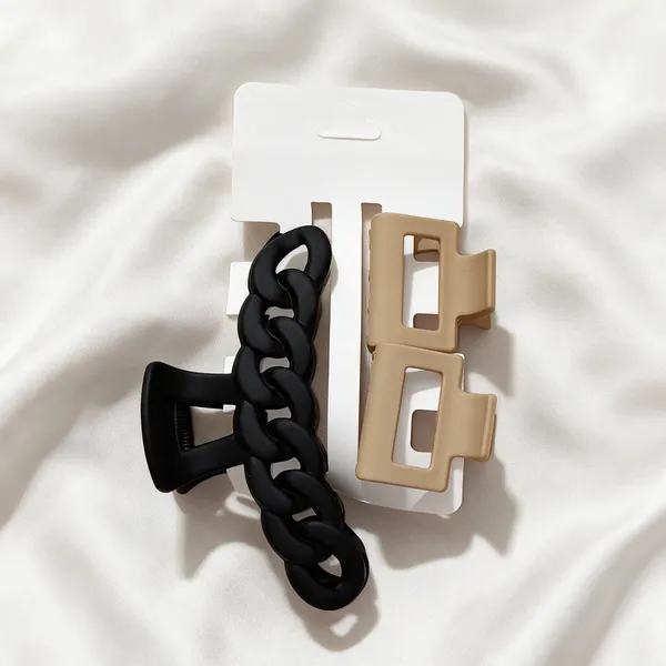 Black_And_Beige_Hair_Claw_Clips_Set_Pack_Of_3