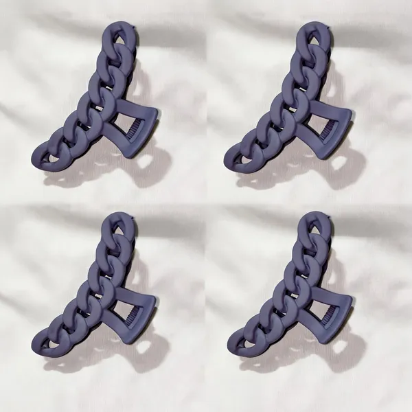Purple_Chain_Link_Hair_Claw_Clip_for_Women_Pack_Of_4