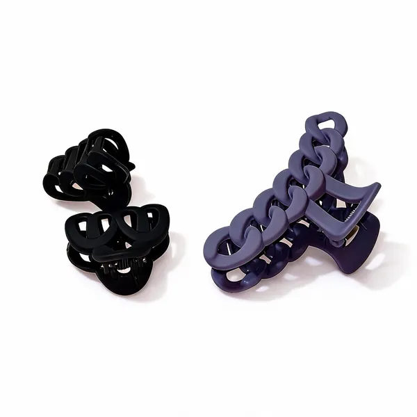 Lavender_And_Black_Hair_Claw_Clip_Set_Pack_Of_3