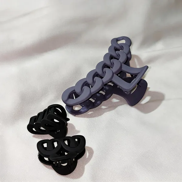 Lavender_And_Black_Hair_Claw_Clip_Set_Pack_Of_3