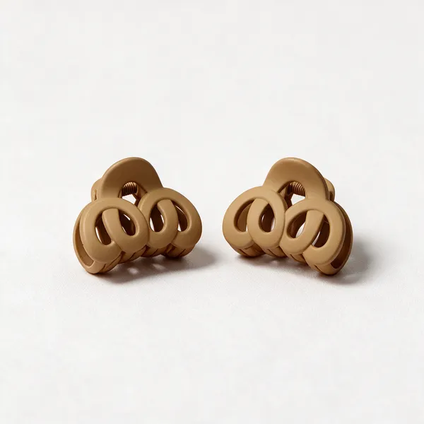 Brown_Loop_Design_Hair_Claw_Clips_Set_Pack_Of_9