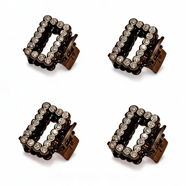 Brown_Rhinestone_Rectangle_Hair_Clip_Pack_Of_4