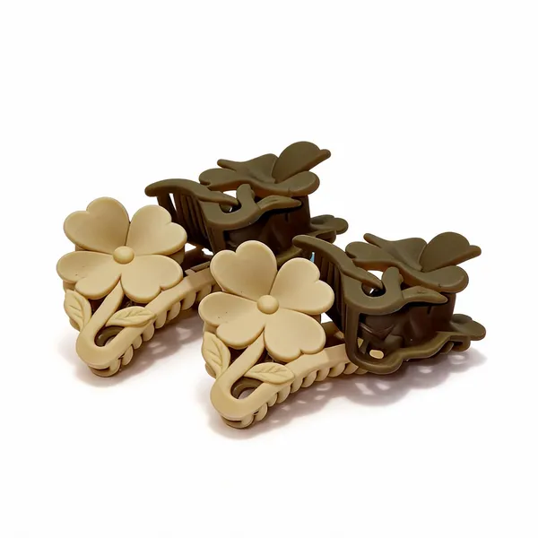Beige_And_Brown_Floral_Hair_Claw_Clips_Pack_Of_3