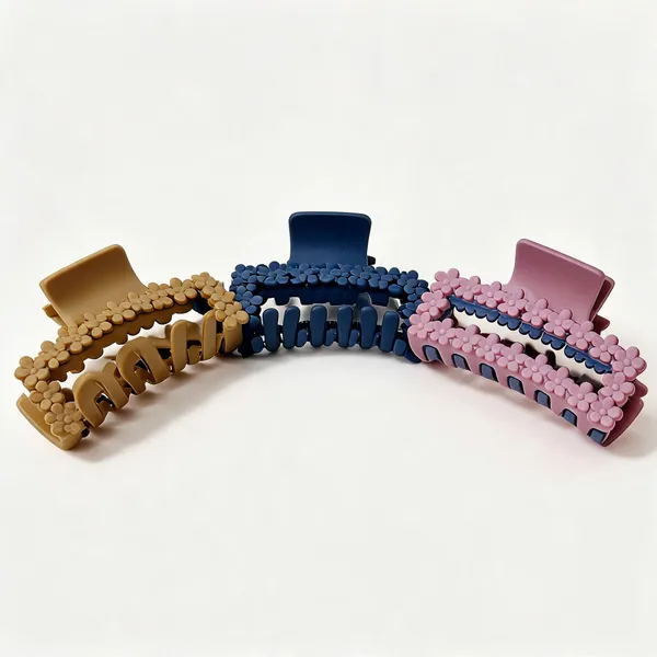 Multicolour_Floral_Embellished_Hair_Claw_Clips_Set_Pack_Of_3