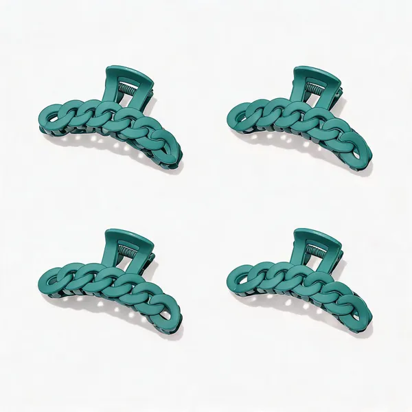 Teal_Chain_Design_Hair_Claw_Clip_Pack_Of_4