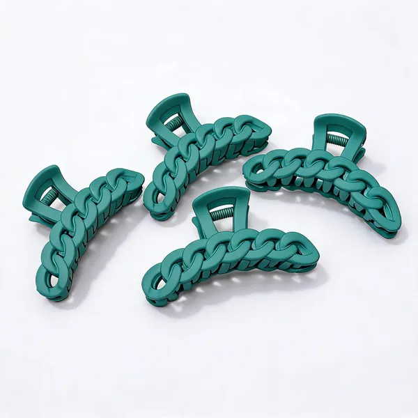 Teal_Chain_Design_Hair_Claw_Clip_Pack_Of_4