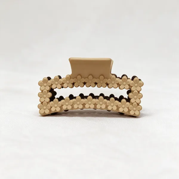 Beige_Floral_Claw_Hair_Clip_Pack_Of_4