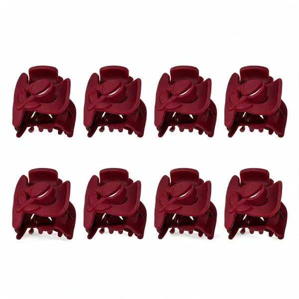Maroon_Claw_Style_Hair_Clip_for_Women_Pack_Of_8