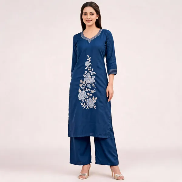 Blue_Rayon_Embroidered_Straight_Kurta_Palazzo_Set_For_Women