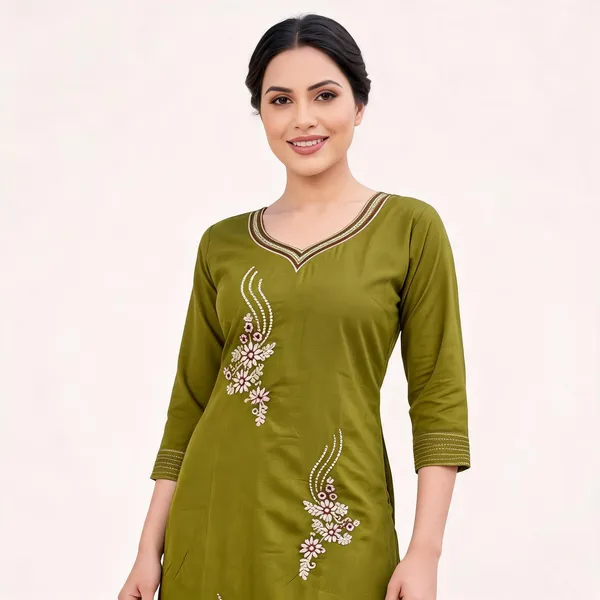 Olive_Green_Embroidered_Straight_Kurta_Palazzo_Set_For_Women