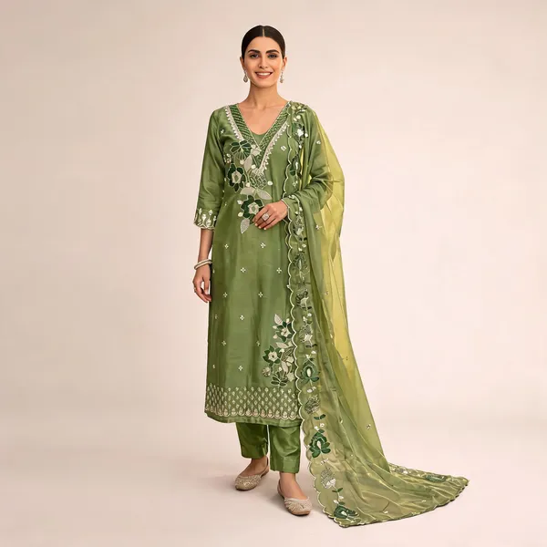 Green_Embroidered_Straight_Kurta_Pant_Dupatta_Set_For_Women