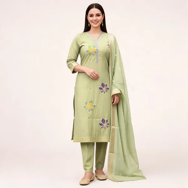 Green_Floral_Embroidered_Straight_Kurta_Pant_Dupatta_Set_For_Women