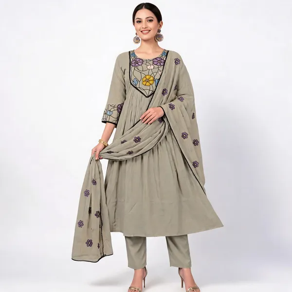 Grey_Flowy_A-Line_Anarkali_Kurta_Pant_Dupatta_Set_For_Women
