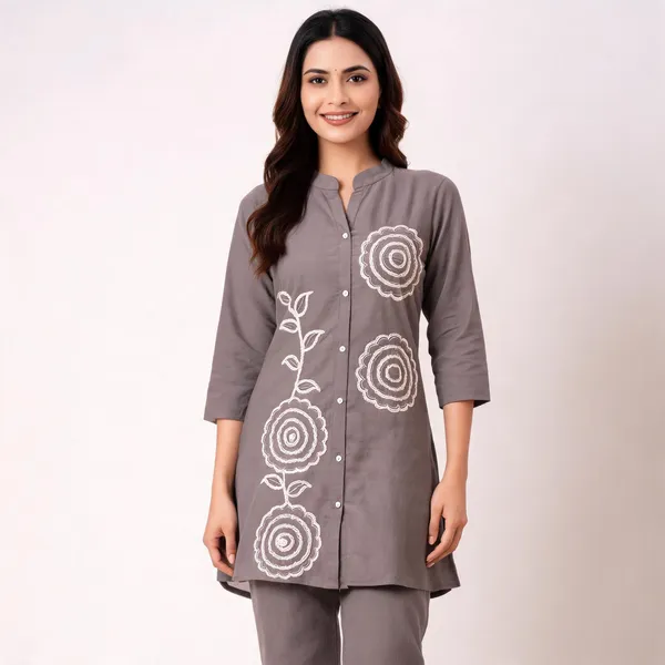 Grey_Cotton_Embroidered_Straight_Kurta_Pant_Set_For_Women
