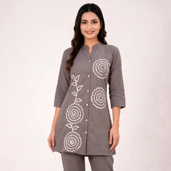 Grey_Cotton_Embroidered_Straight_Kurta_Pant_Set_For_Women