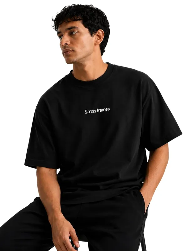 Black_Cotton_Oversized_Logo_T-Shirt_For_Men