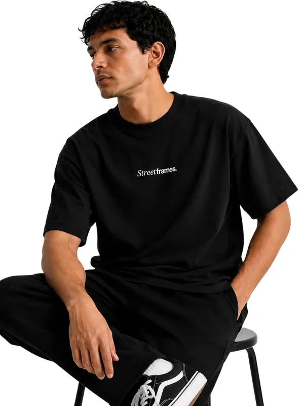 Black_Cotton_Oversized_Logo_T-Shirt_For_Men