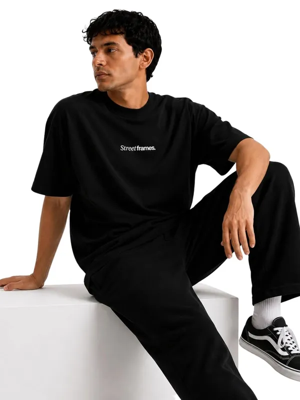 Black_Cotton_Oversized_Logo_T-Shirt_For_Men