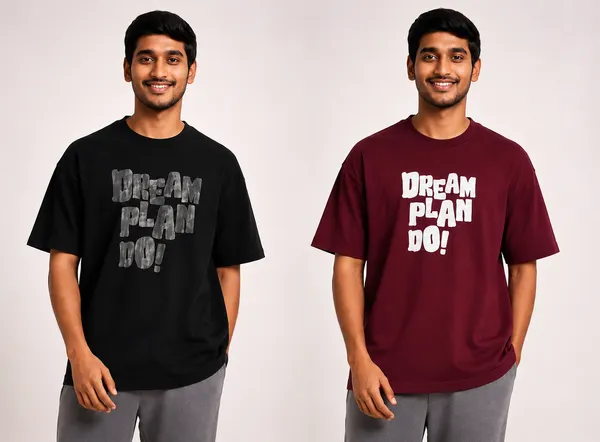 Black_And_Maroon_Cotton_Oversized_Graphic_T-Shirt_For_Men_Pack_of_2