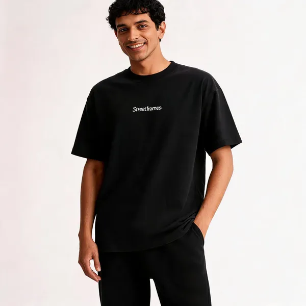 Black_Cotton_Oversized_Logo_T-Shirt_For_Men