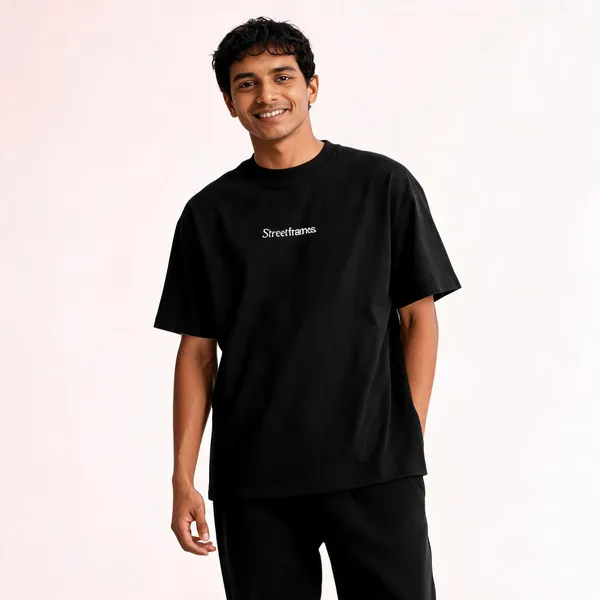 Black_Cotton_Oversized_Logo_T-Shirt_For_Men