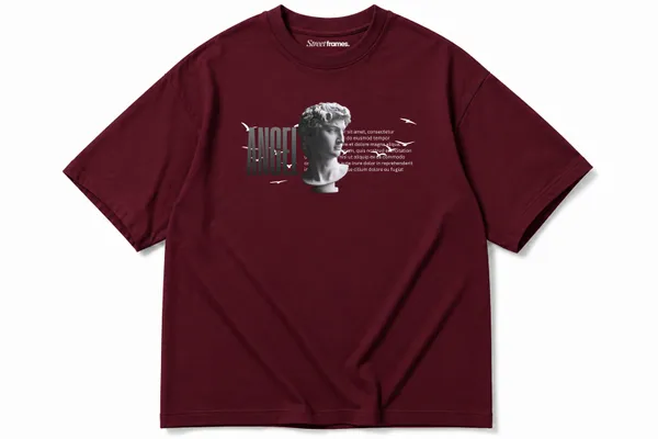Maroon_Cotton_Oversized_Graphic_T-Shirt_For_Men
