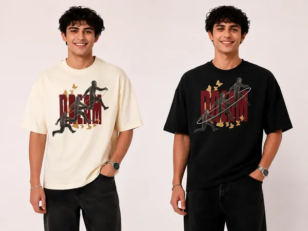Off_White_And_Black_Cotton_Oversized_Graphic_T-Shirt_For_Men_Pack_of_2