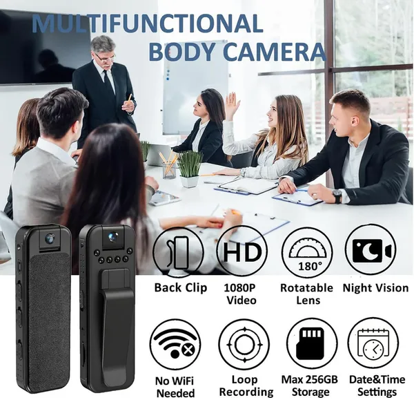 Prifion_1080P_Wifi_Body_Camera_180°_Rotatable_Lens_6Hr_Battery