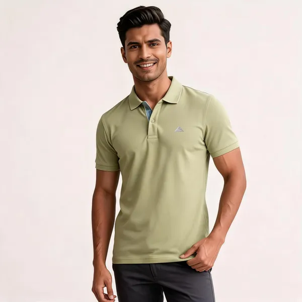 Sage_Green_Cotton_Slim_Fit_Polo_T-Shirt_For_Men