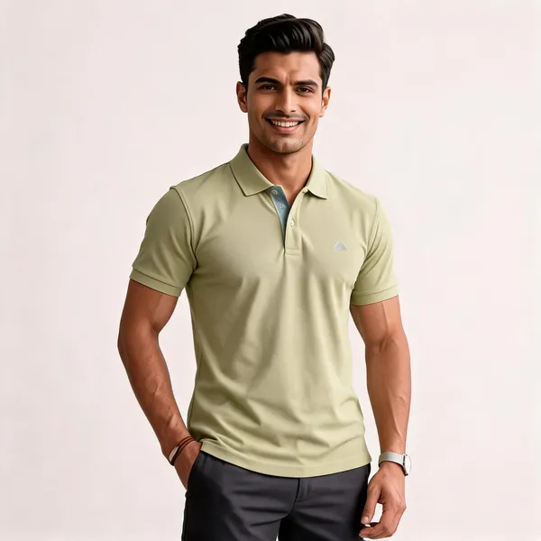 Sage_Green_Cotton_Slim_Fit_Polo_T-Shirt_For_Men