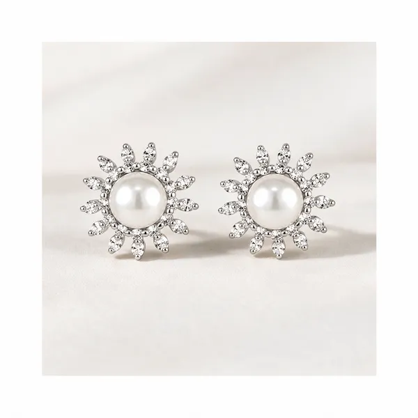 Silver_And_Pearl_925_Silver_Stud_Earrings_For_Women