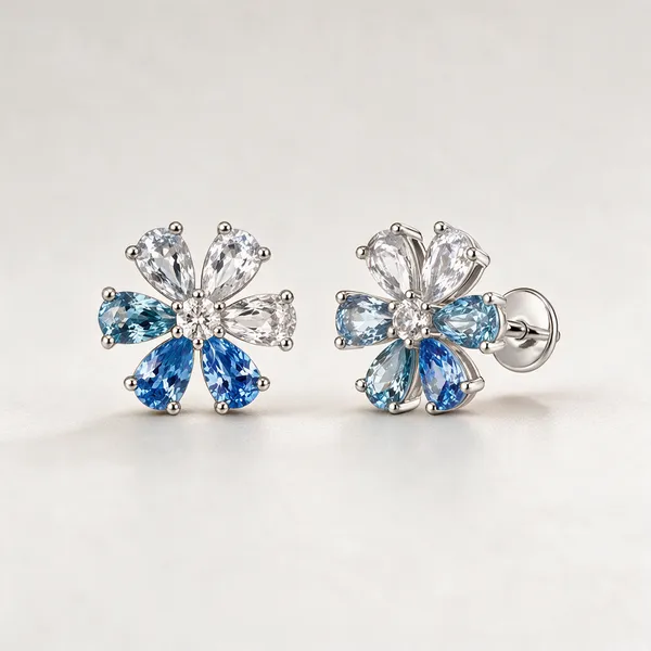 Silver_And_Blue_925_Silver_Stud_Earrings_For_Women