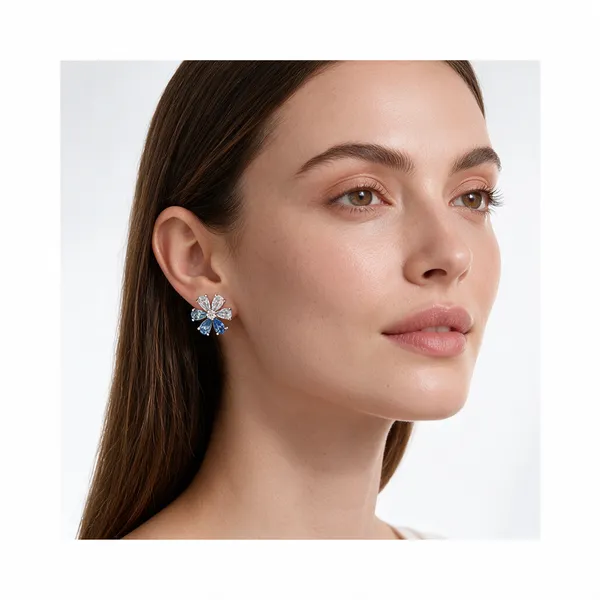 Silver_And_Blue_925_Silver_Stud_Earrings_For_Women