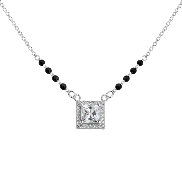 Silver_And_Black_925_Silver_Beaded_Square_Pendant_Necklace_For_Women