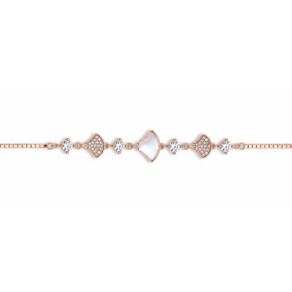 Rose_Gold_925_Silver_Stone_Accent_Chain_Bracelet_For_Women