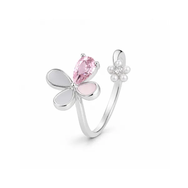 Silver_925_Silver_Floral_Pink_Stone_Adjustable_Ring_For_Women