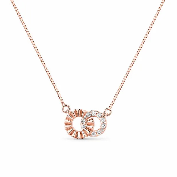 Rose_Gold_925_Silver_Interlocking_Circle_Pendant_Necklace_For_Women