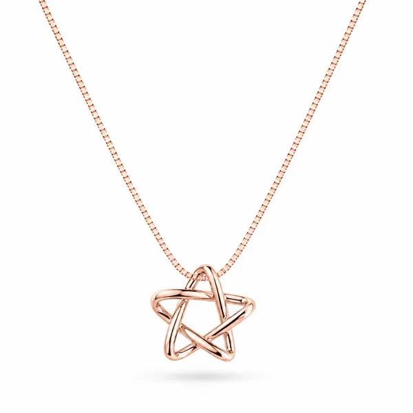 Rose_Gold_925_Silver_Star_Knot_Pendant_Necklace_For_Women