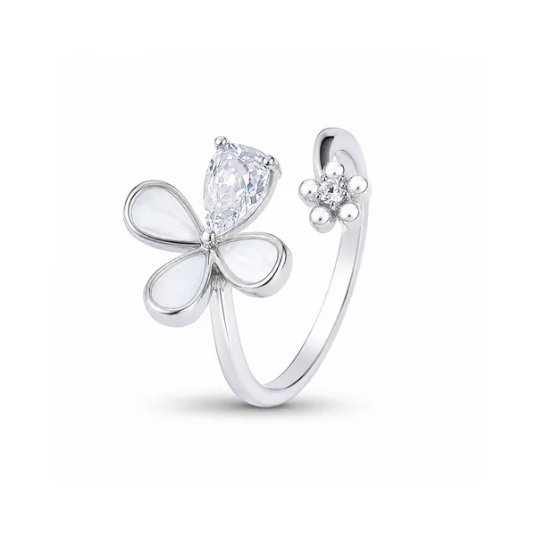 Silver_925_Silver_Floral_Teardrop_Crystal_Open_Ring_For_Women