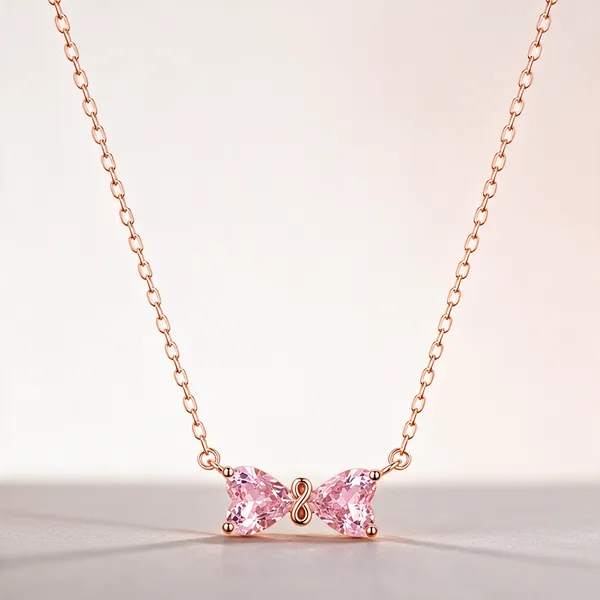 Pink_925_Silver_Pendant_Necklace_For_Women