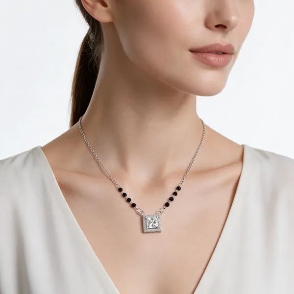 Silver_And_Black_925_Silver_Beaded_Pendant_Necklace_For_Women