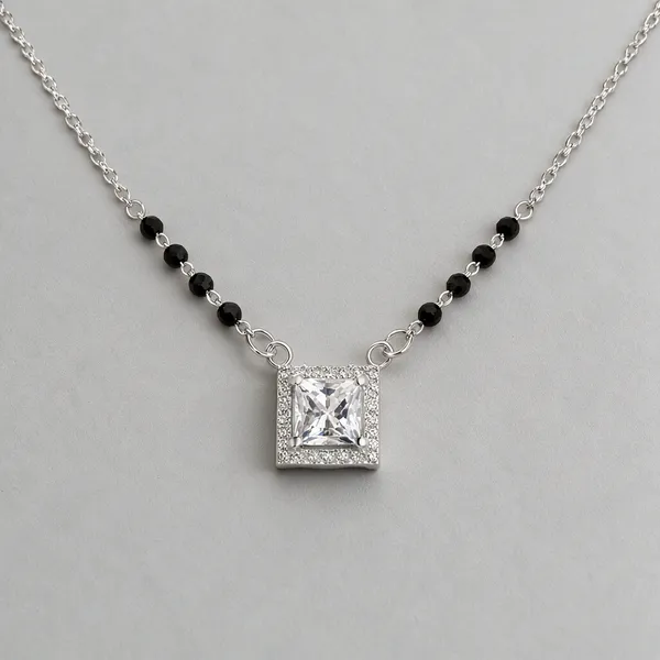Silver_And_Black_925_Silver_Beaded_Pendant_Necklace_For_Women