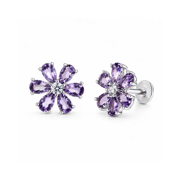 Silver_And_Purple_925_Silver_Floral_Crystal_Stud_Earrings_For_Women
