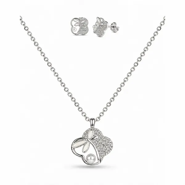 Silver_And_Pearl_925_Silver_Necklace_&_Earrings_Set_For_Women