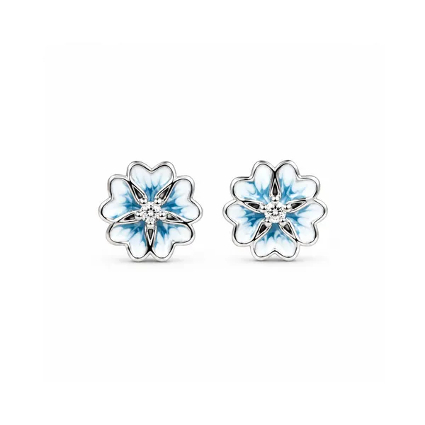 Blue_925_Silver_Floral_Stud_Earrings_For_Women