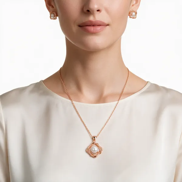 Rose_Gold_And_Pearl_925_Silver_Necklace_&_Earrings_Set_For_Women
