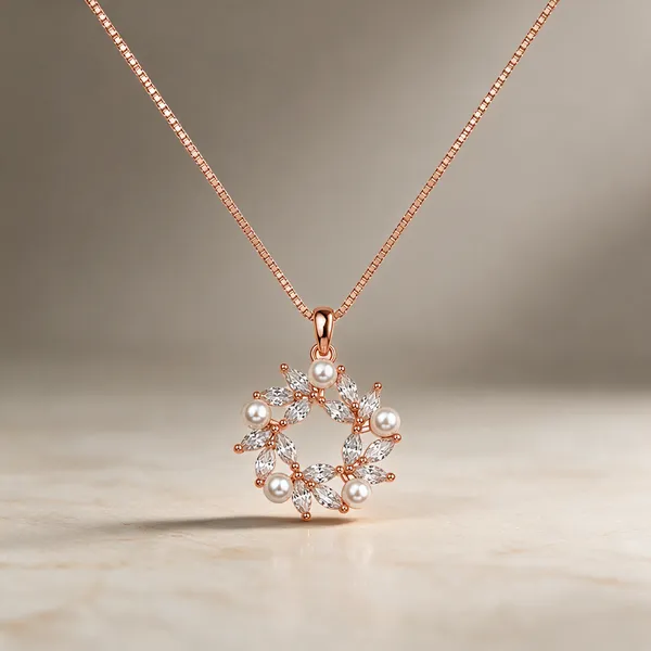 Rose_Gold_And_Pearl_925_Silver_Pendant_Necklace_For_Women
