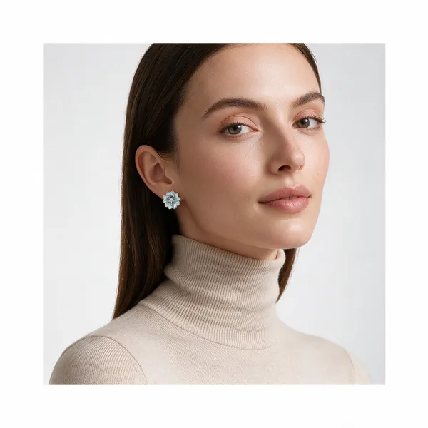 Blue_925_Silver_Stud_Earrings_For_Women