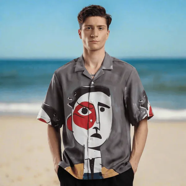 Abstract_Portrait_Half_Sleeve_Shirt