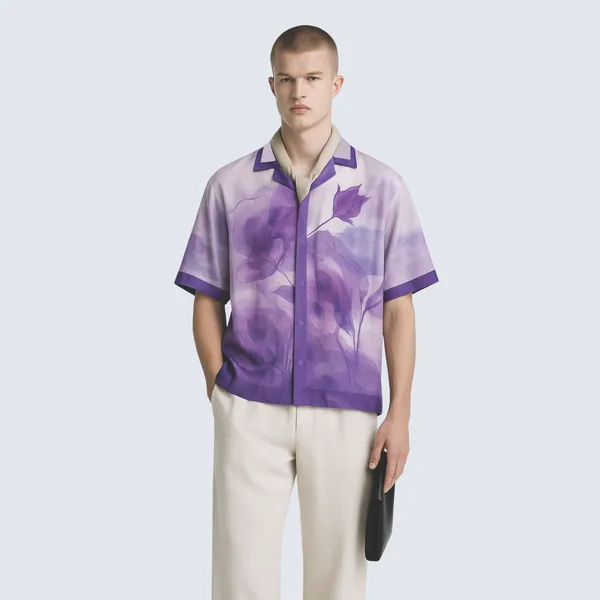 Rare_Purple_Roselette_Half_Sleeve_Shirt